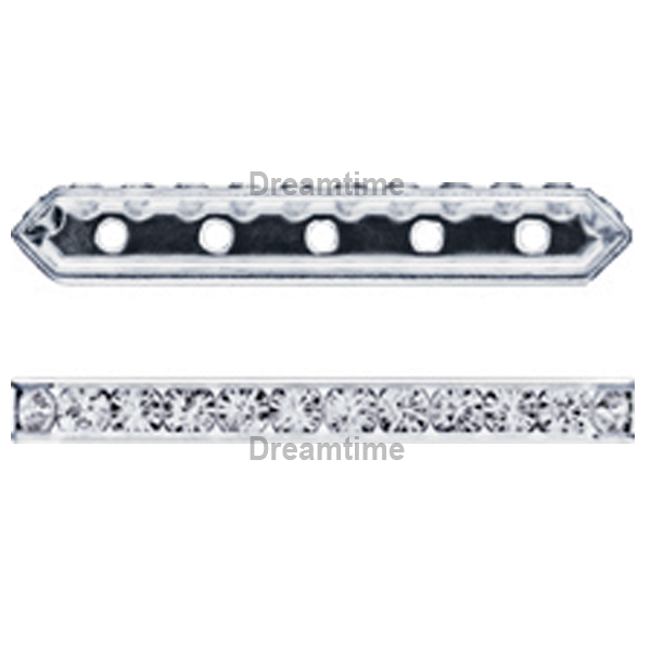 Dreamtime Crystal DC 77725 Rondelle Spacer Bars 4 Hole Moonlight/Gold